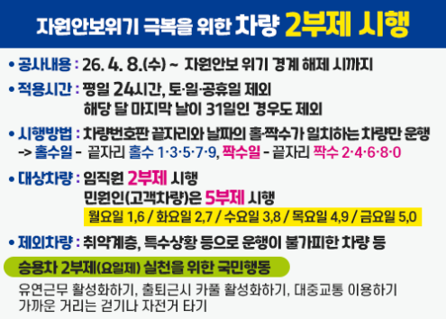 차량 2부제 아래 숨김 텍스트로 제공